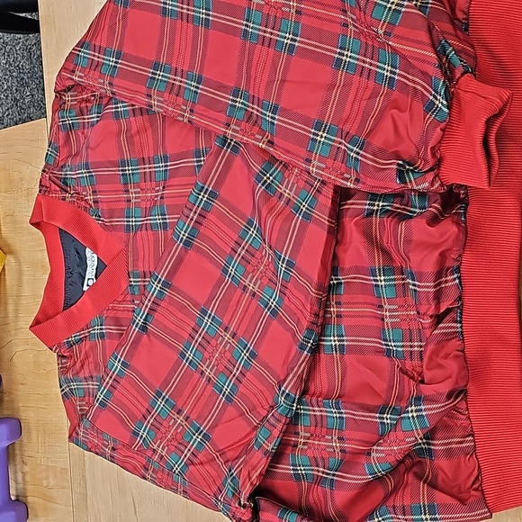 Ralph Lauren Inspired Plaid Christmas Holiday Cheer Fun Windbreaker Medium - Picture 3 of 3